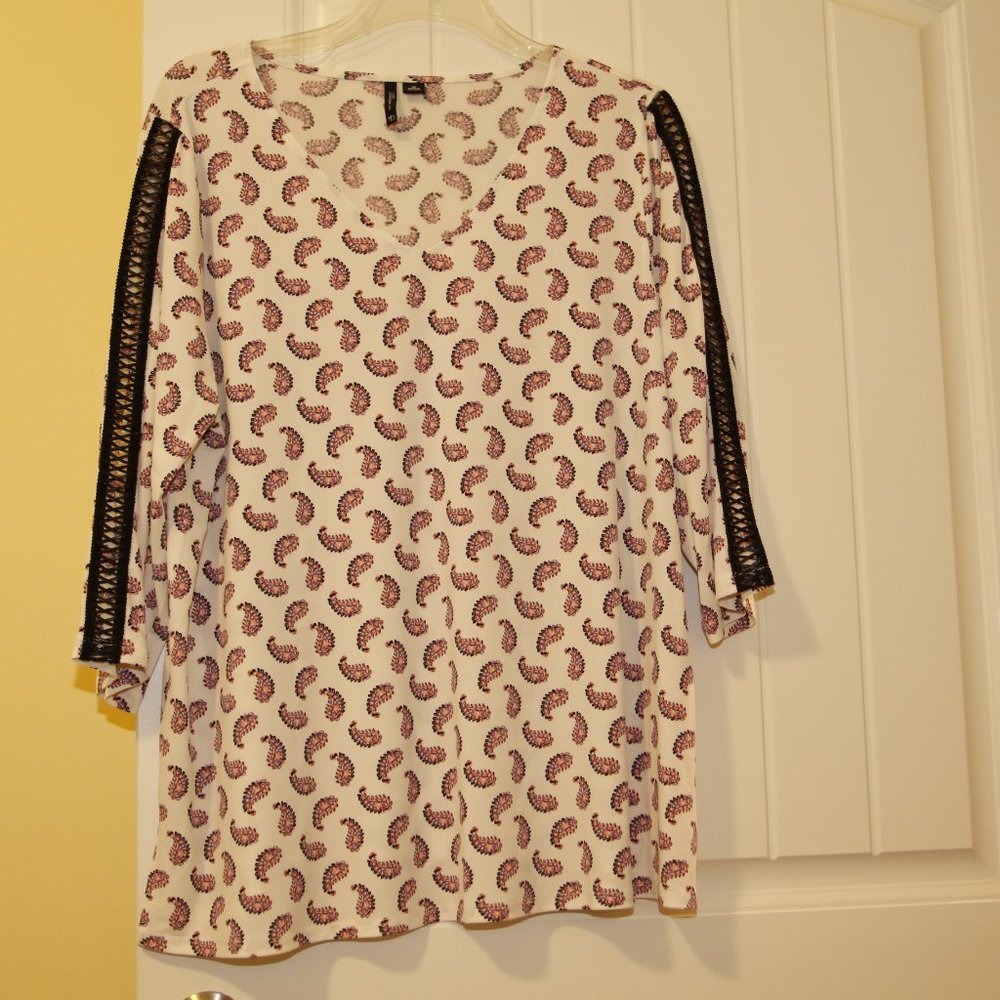 New Directions V-Neck Long Sleeve Tunic 1X
